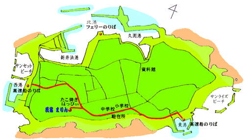 日間賀島 民宿まりんの地図画像