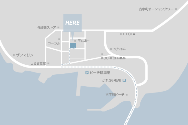 プチリゾート古宇利島への概略アクセスマップ