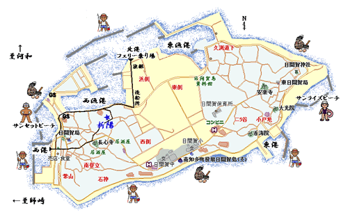 日間賀島　民宿新陽 地図