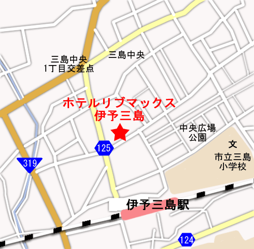 ホテルリブマックスＢＵＤＧＥＴ伊予三島への概略アクセスマップ