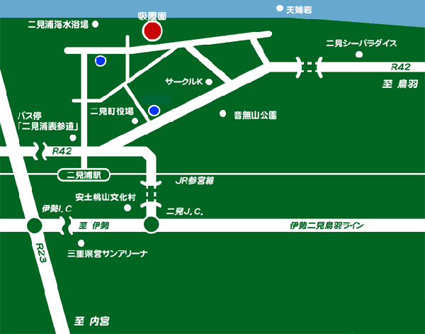 松阪屋吸霞園への概略アクセスマップ