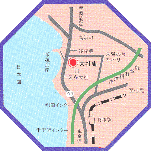 料理旅館　大社庵への概略アクセスマップ