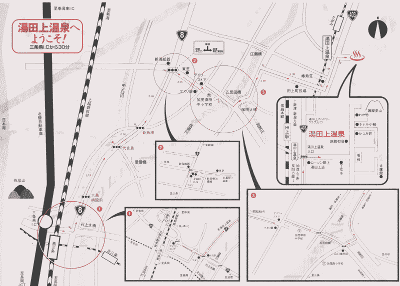 湯田上温泉　なつかしの宿　末廣館への概略アクセスマップ