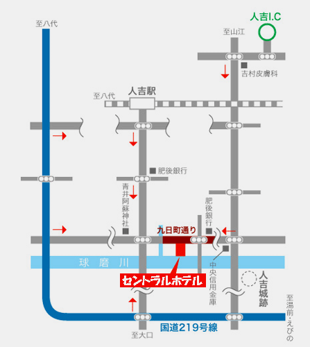 地図：セントラルホテル　＜熊本県＞