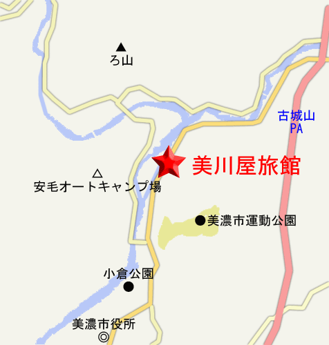 美川屋旅館への概略アクセスマップ