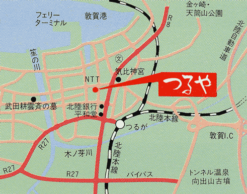 ホテルつるや＜福井県＞への概略アクセスマップ