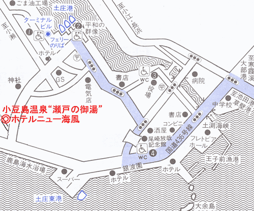 小豆島温泉“瀬戸の御湯”ホテルニュー海風　＜小豆島＞への概略アクセスマップ