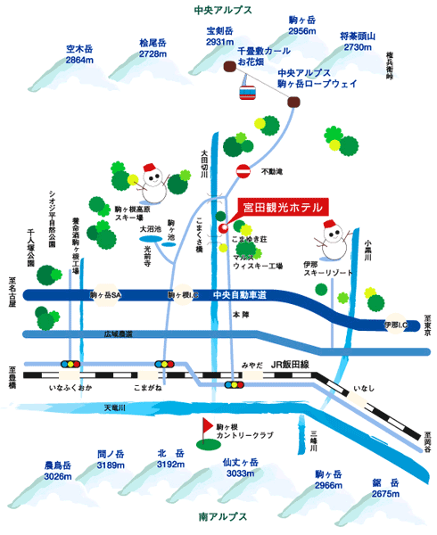 早太郎温泉　宮田観光ホテル　松雲閣 地図