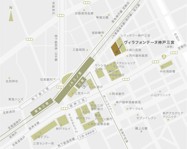 住友不動産ホテル　ヴィラフォンテーヌ神戸三宮 地図