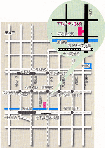 アズガーデン日本橋への概略アクセスマップ