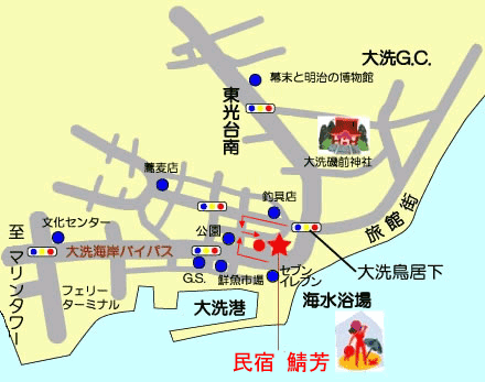民宿　鯖芳への概略アクセスマップ