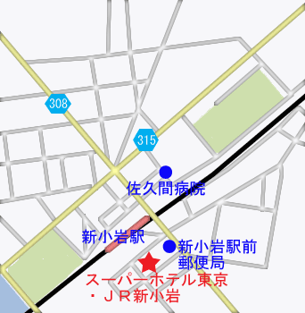 スーパーホテル東京・JR新小岩への概略アクセスマップ