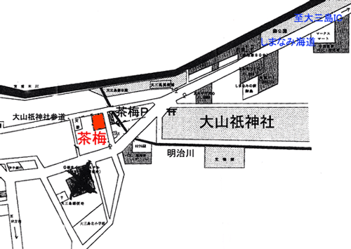 地図：旅館　茶梅（Ｒｙｏｋａｎ　Ｃｈａｕｍｅ）