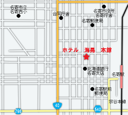 地図：二条旅館