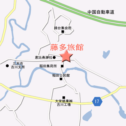 藤多旅館への概略アクセスマップ