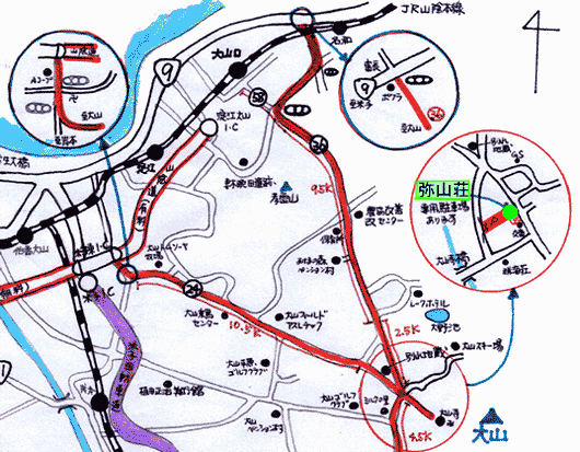 弥山荘（みせん荘）への概略アクセスマップ