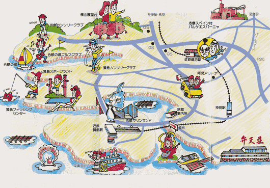 旅館　弁天荘への概略アクセスマップ