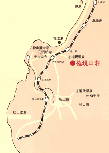 権現山荘への概略アクセスマップ