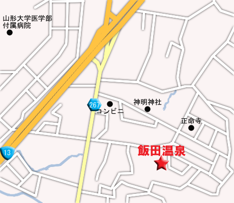 飯田温泉への概略アクセスマップ