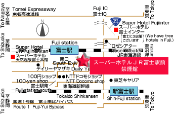 スーパーホテルＪＲ富士駅前禁煙館 地図