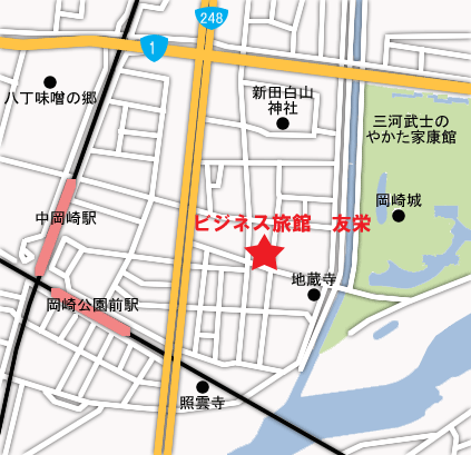 ビジネス旅館　友栄（ともえ） 地図