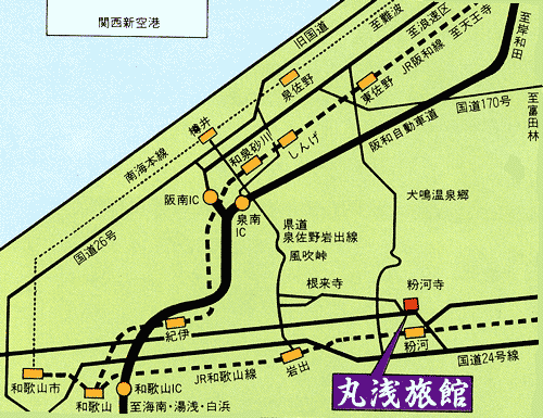 丸浅旅館の地図画像