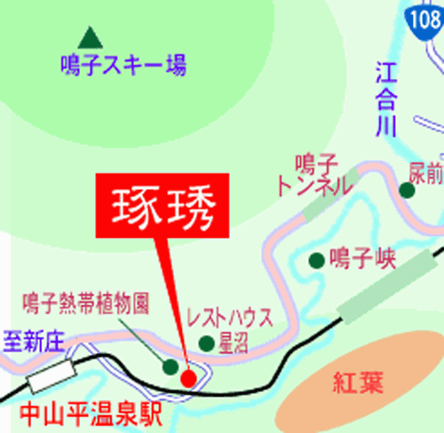 地図：名湯秘湯うなぎ湯の宿　旬樹庵　琢ひで