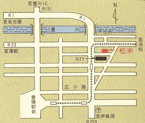 割烹旅館　松米への概略アクセスマップ