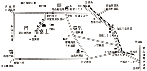 民宿　福冨士への概略アクセスマップ