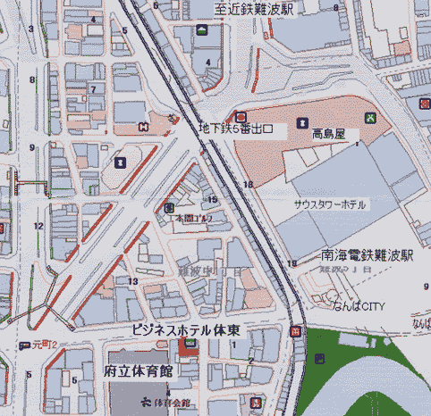 ホテル体東への概略アクセスマップ