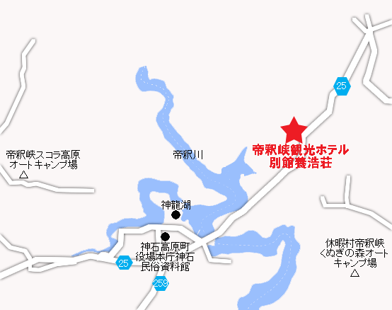 帝釈峡観光ホテル別館養浩荘への概略アクセスマップ