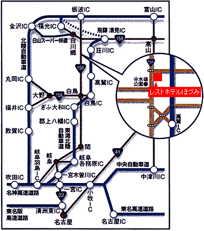 レストホテル　ほづみへの概略アクセスマップ