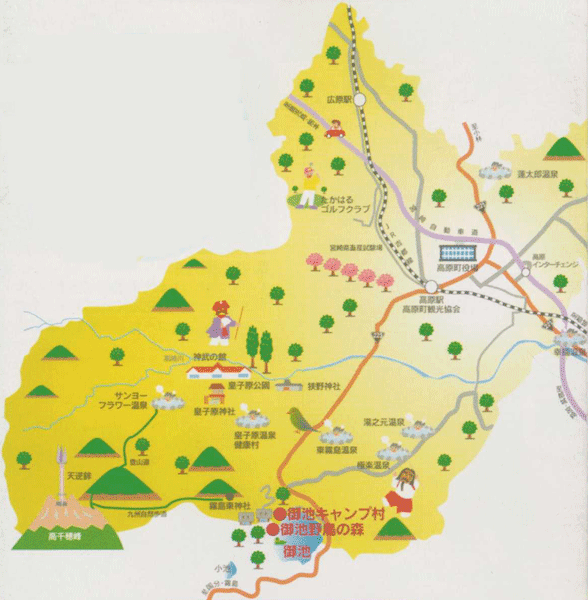 御池野鳥の森公園 御池キャンプ村の地図画像