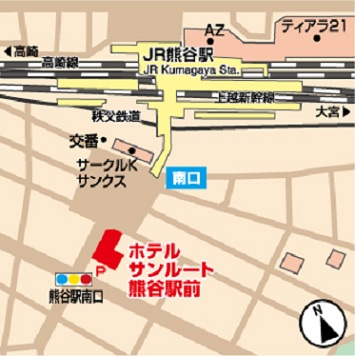 地図：ホテルサンルート熊谷駅前