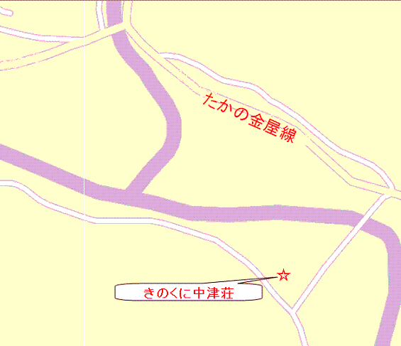 きのくに中津荘への概略アクセスマップ
