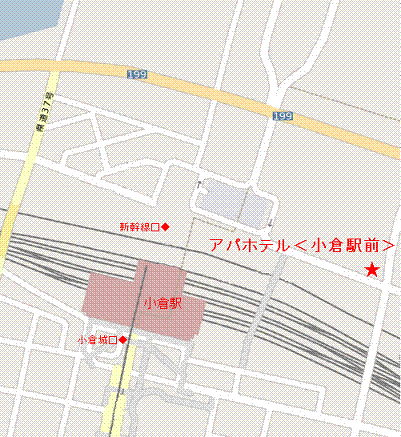 アパホテル〈小倉駅前〉への概略アクセスマップ