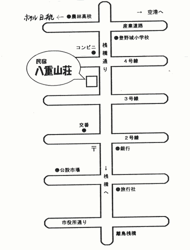 民宿　八重山荘　＜石垣島＞への概略アクセスマップ