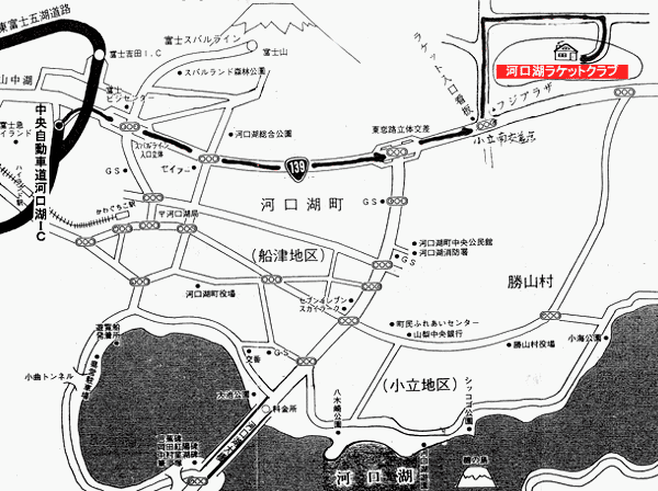 パセオリゾートクラブ河口湖（旧 パセオ河口湖ラケットクラブ）の地図画像