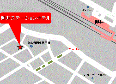 柳井ステ－ションホテルへの概略アクセスマップ