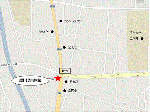 犀川温泉旅館への概略アクセスマップ