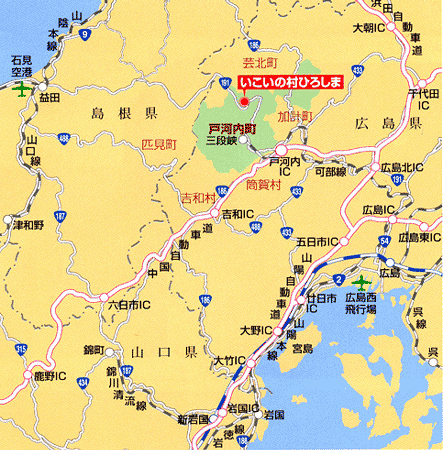 いこいの村ひろしまの地図画像