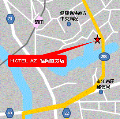 地図：ＨＯＴＥＬ　ＡＺ　福岡直方店