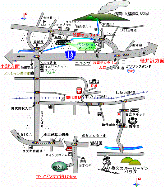 ペンション・マ・メゾンへの案内図