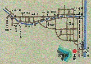 城崎温泉　旅館　水郷 地図