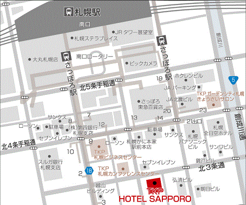 地図：アパホテル〈ＴＫＰ札幌駅前〉