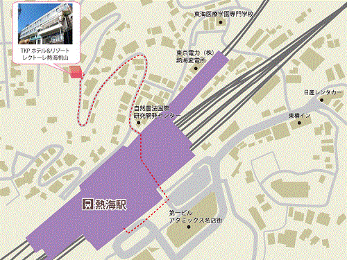 ＴＫＰホテル＆リゾート　レクトーレ熱海桃山への概略アクセスマップ
