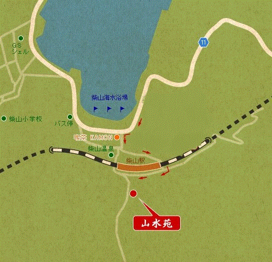 丹生の里　しばやま荘別館　山水苑への概略アクセスマップ