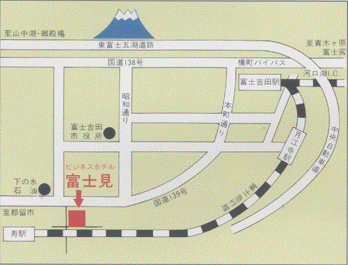 ビジネスホテル富士見への概略アクセスマップ