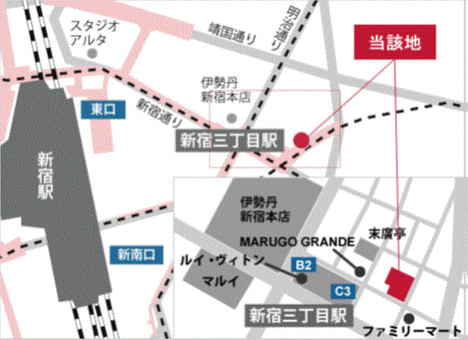東急ステイ新宿への概略アクセスマップ