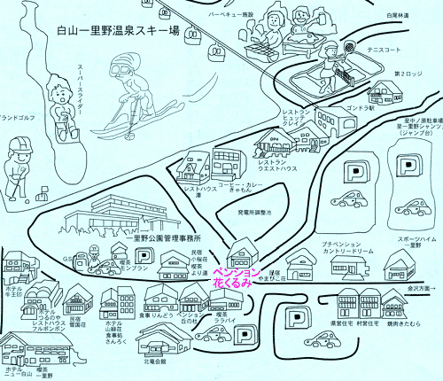 一里野温泉 民宿 花くるみの地図画像